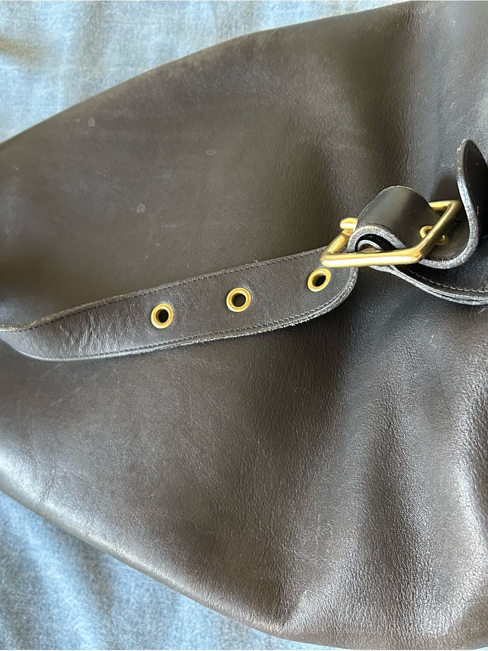 Coach Black Leather Drawstring Backpack - Picture 7 of 9